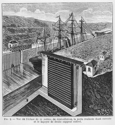 Designs by Gustave Eiffel for Locks in the Panama Canal, Illustration from the Magazine 